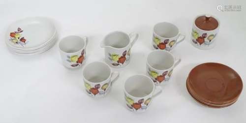 Vintage Retro : A Myotts Ironstone ''Marrakesh'' pattern part tea set , comprising 6 cups,