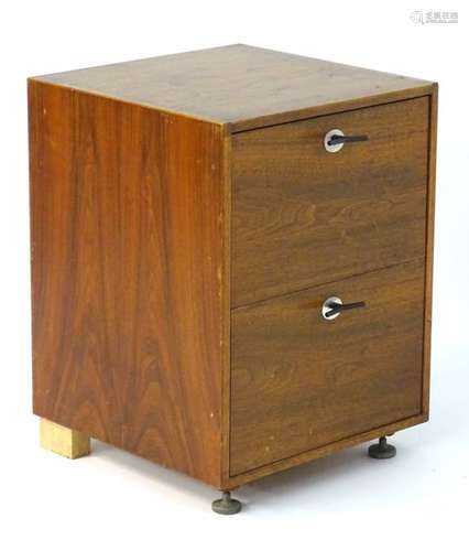 Vintage Retro: An English Younger Afromosia / African Walnut 2 drawer filing cabinet designed by