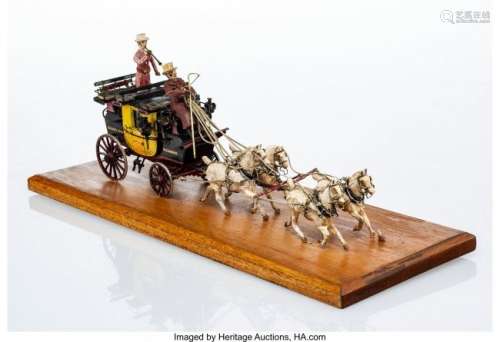27077: A Wood and Metal Model of The Magnet Horse-Drawn