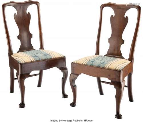 27082: A Pair of Queen Anne-Style Side Chairs, mid-19th