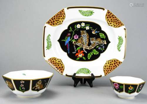 Lynn Chase Jaguar Jungle Porcelain Serving Pieces