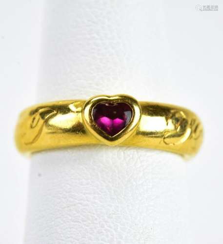 Tiffany & Co 18kt Gold I Love You Heart Ring