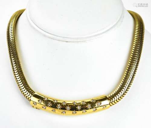 Estate 84 Gram 14kt Yellow Gold & Diamond Necklace