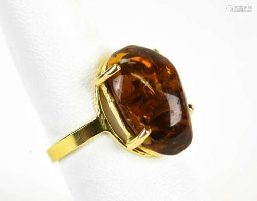 Estate 14kt Yellow Gold & Citrine Cabochon Ring