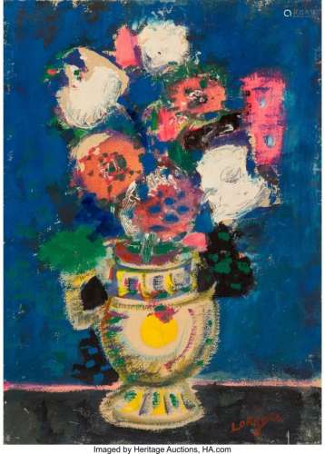 27116: Bernard Lorjou (French, 1908-1986) Fleurs Oil pa