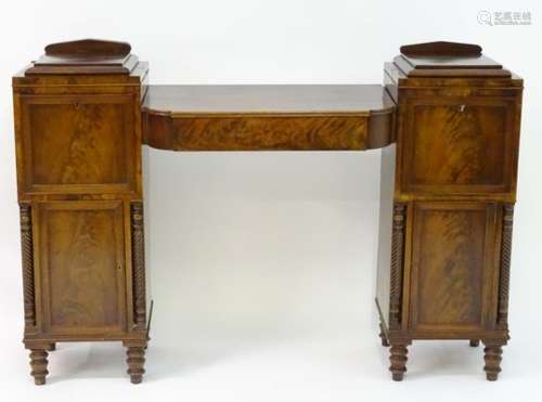 A William IV mahogany double pedestal serving sideboard,