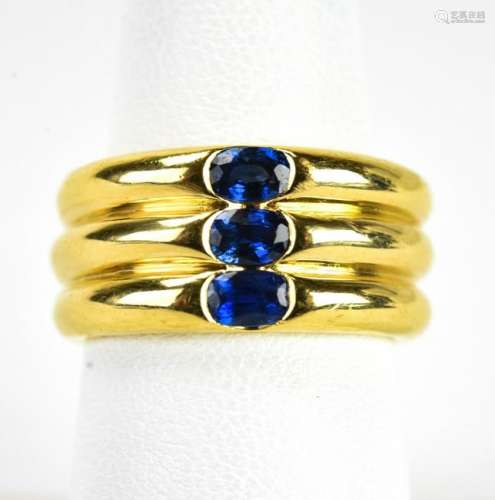 Estate Cartier 18kt Yellow Gold & Sapphire Ring