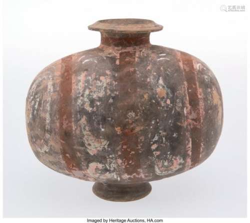27129: A Chinese Pottery Cocoon Jar, Han Dynasty 11-1/4