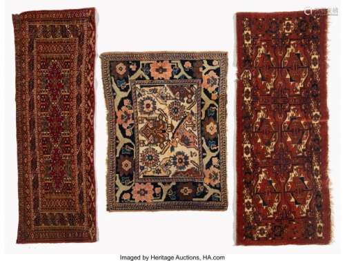 27147: Three Afghan Prayer Rugs 43 x 16-1/2 inches (109