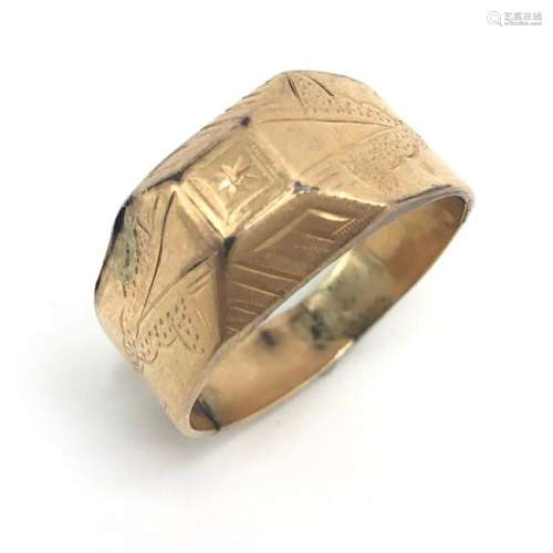 Antique 19th C Victorian 18k Rose Gold Ring