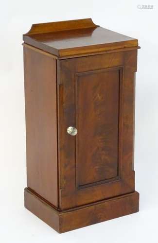 A Victorian mahogany bedside cabinet,