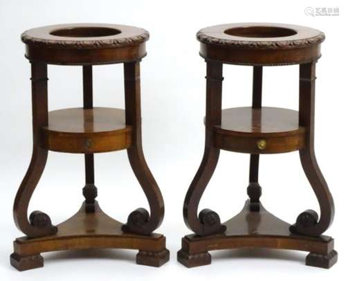 A pair of mid 19thC mahogany dining room pedestals,