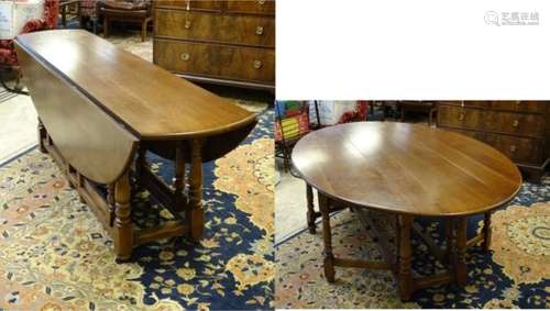 A mid / late 20thC hardwood 'wake' table or dining table,