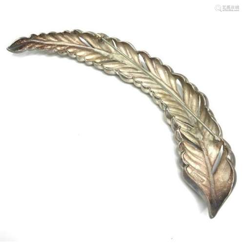 Vintage Tiffany & Co Giant Feather Sterling Brooch