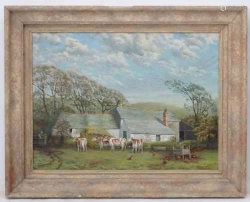 E (G W) Harrison, 1955, Oil on canvas, 'Farm Bodmin Moor, 55', Signed and dated lower right,