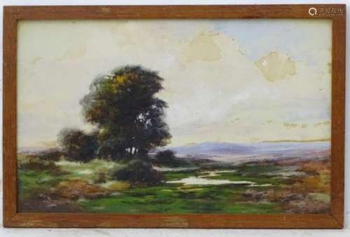 John Baragwanath King (1864-1939), Gouache, The edge of the moor, Signed lower right.