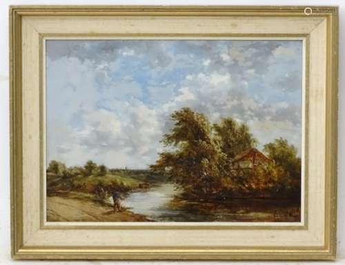 Indistinctly signed, (Jules Lessore ?), English School, Oil on board,