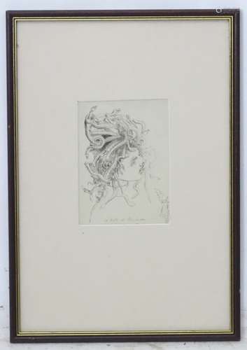 Follower of Leonardo De Vinci, early XX, Pen ink, 'La Testa di Medusa', Titled under.