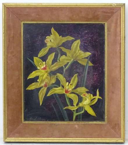 Albert Williams (1922), Oil on canvas, Still life of Irises, Signed lower left.