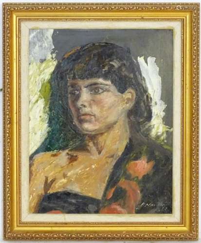 P Naviasky, XIX-XX, Oil on artists board, Image to each side, Bust portrait of a woman,