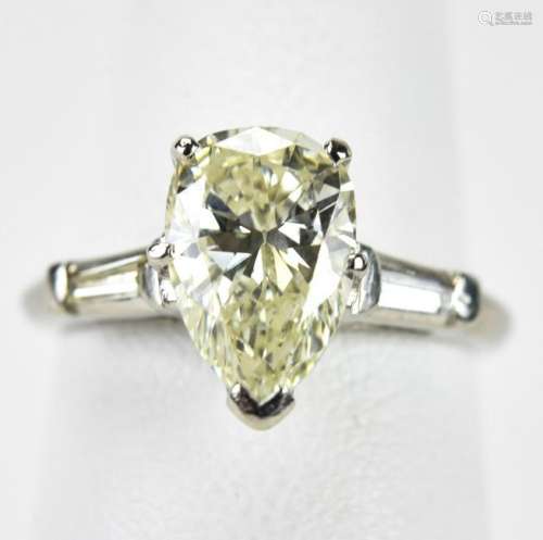 Estate Platinum 2.16 Carat Diamond Engagement Ring