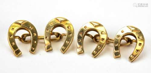 Antique Gold Filled Horse Shoe Motif Cuff Links