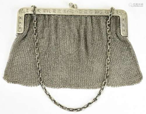 Antique Sterling Silver Mesh Handbag / Purse