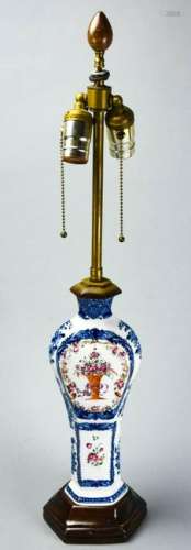 Chinese 18th C Porcelain Vase Mount Table Lamp