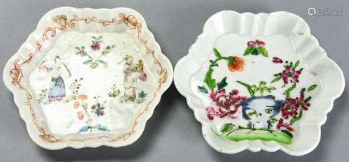 2 Chinese Hand Painted Porcelain Spoon Rests