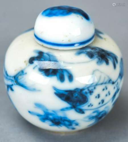 Chinese Miniature Porcelain Blue White Ginger Jar