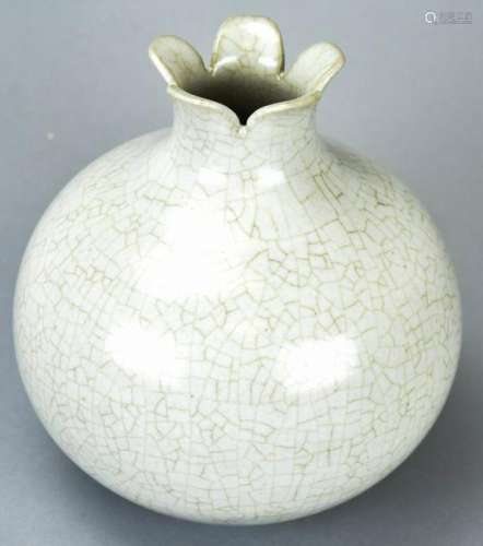Chinese Celadon Crackleware Pomegranate Form Vase