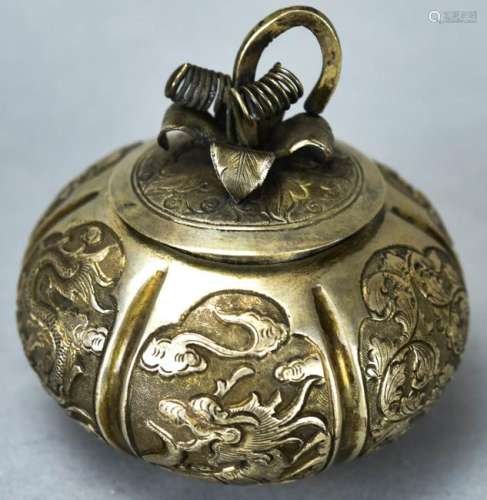 Chinese Export Silver Pomegranate Form Snuff Box