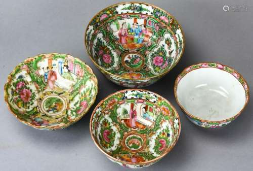 Collection of Chinese Rose Medallion Bowls