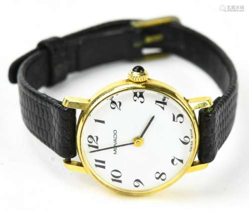 Women's Vintage 14K Movado Watch w Leather Band