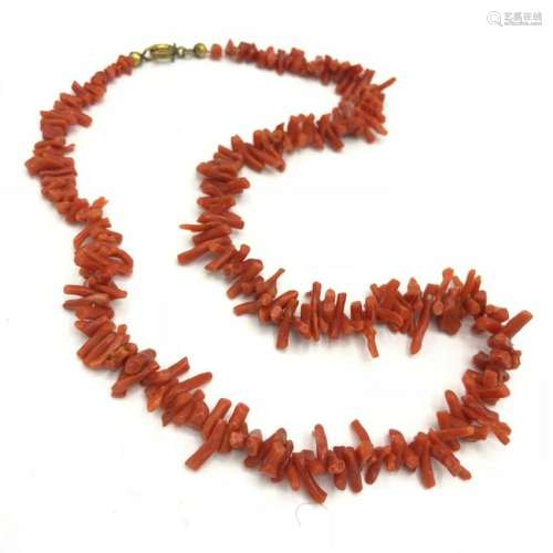 Vintage Branch Coral Beaded Necklace
