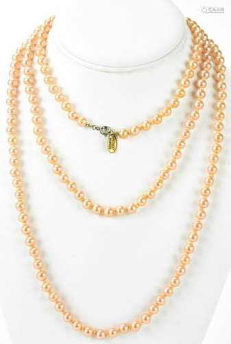 Miriam Haskell Faux Pearl 55 Inch Necklace Strand