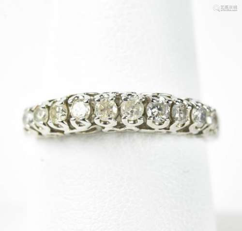 Diamond and 10K White Gold Ring