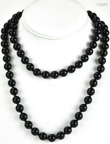 Vintage Miriam Haskell Necklace w Faux Black Onyx