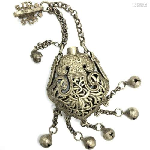 Antique or Vintage Chinese Snuff Bottle Chatelaine