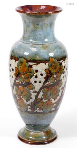 A Royal Doulton stoneware vase, by Eliza Simmance, of shouldered circular form, with compressed