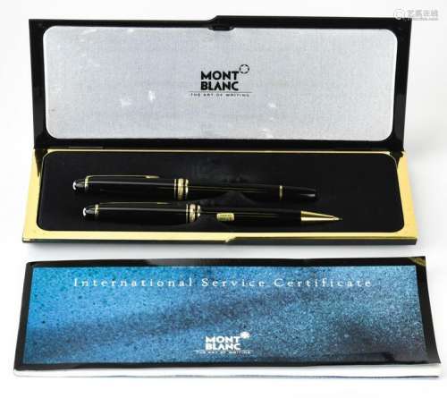 Mont Blanc Boxed Pen & Pencil Gold Filled Set