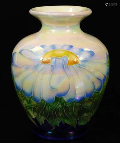 An A.B. Moorcroft Moorland lustre daisy vase, inscribed Moorland 98, 8cm H.