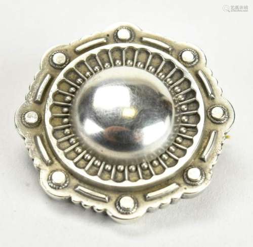 Antique 19th C English Sterling Mourning Brooch