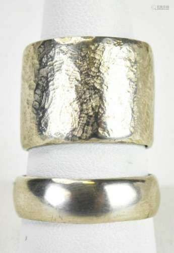 Two Vintage Sterling Rings Made from Coins