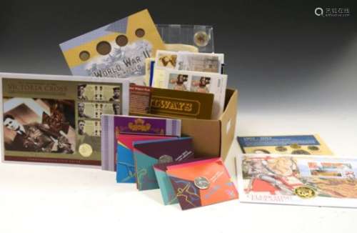 Coins - Collection of Royal Mint coin presentation packs featuring crowns, £2 etc, together with a