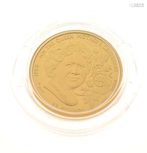 Gold Coins - Queen Elizabeth II Guernsey gold proof £25 coin 2000 in presentation box