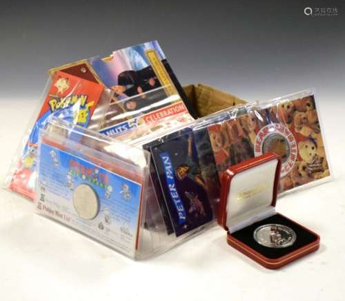 Coins & Medallions - Collection of Commemorative World coins featuring Beatrix Potter, Peanuts,