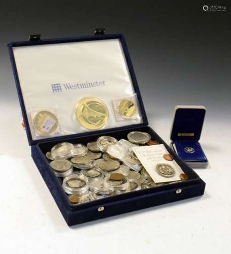 Coins & Medallions - Collection of commemorative UK and British Commonwealth crowns etc, together