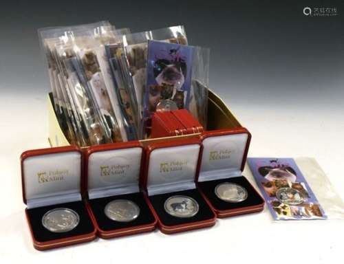 Coins & Medallions - Collection of Isle of Man Commemorative crowns issued by the Pobjoy Mint Ltd