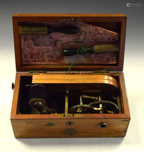 S. Maw Son & Thompson Improved Magneto-Electric Machine, in mahogany case, 26cm wide
